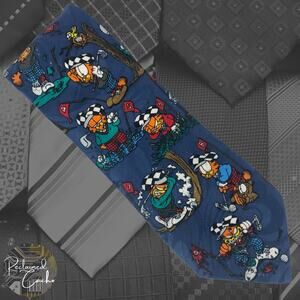 Garfield Playing Golf Tie